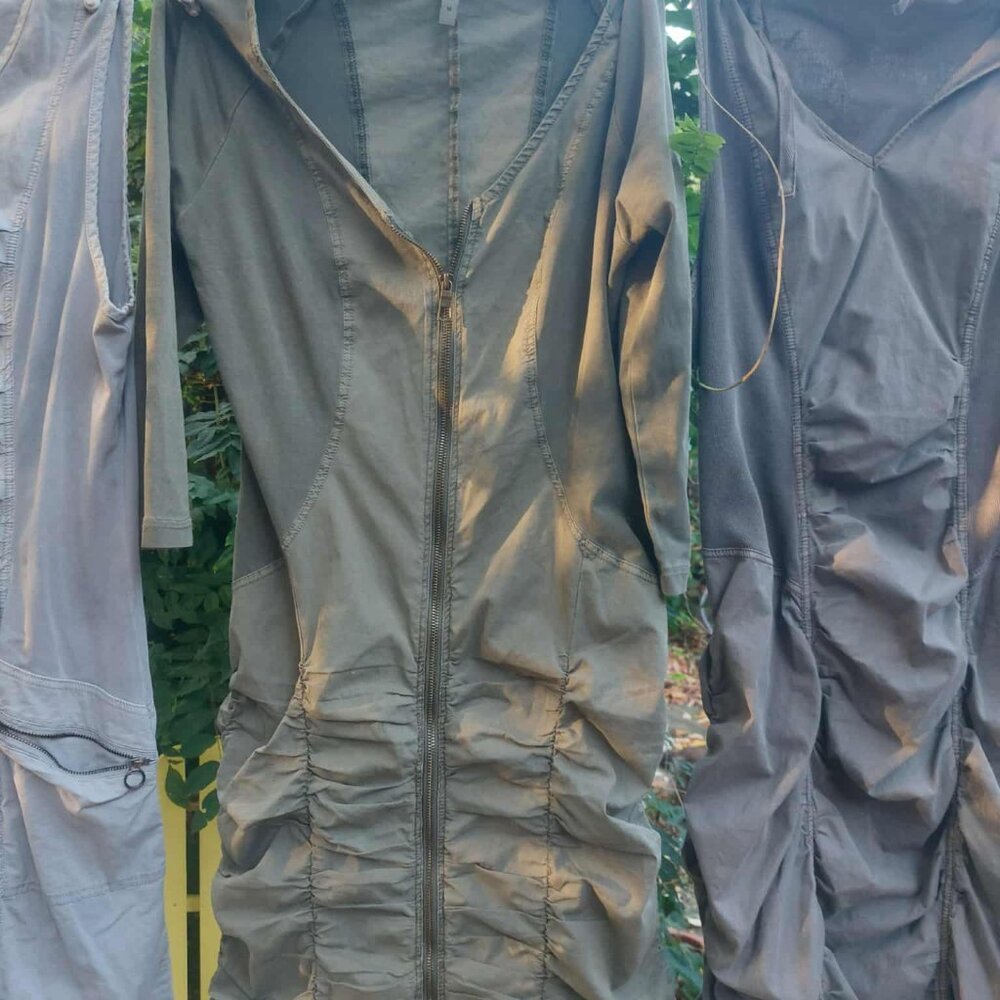 A lot of three cotton XCVI ruched dresses plus ankle length skirt - M/L - Picture 8 of 9